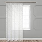 Штора Тюль жаккард "Вензель цветочный" молочный 150*260