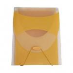 Папка, 5 отд., на резинке, А4, пластик, 650 мкм, желтый тонированный цв., INDEX, пакет