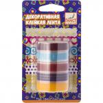 Лента клейкая декоративная РАДУГА, 12мм x 10м x 5шт