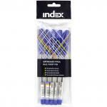 Набор шариковых ручек, 0,7 мм, синий цв., грип, пластик корп., INDEX, BETA GRIP, (5 шт в уп), пакет с е/п