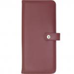 Визитница настольная, на 128 визиток, 4 ряда, 260х118 мм, кожзам, бордовый цв., хлястик с кнопкой, INDEX