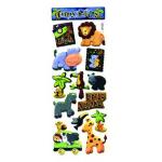 Наклейки объемные ЗАБАВНЫЕ ЖИВОТНЫЕ 8,5*19,5см, ассорти 5 дизайнов, п/п с европодвесом