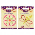 Наклейка из страз ЦВЕТОК/СТРЕКОЗА, 6х6 см, полимерная, 2 дизайна ассорти, п/п с е/п