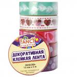 Лента клейкая декоративная ЛЮБОВЬ 1 шт., 15 мм х 5 м, полимерная