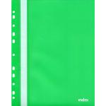 Папка-скоросшиватель с перфорацией, прозрачн. верх, А4, пластик, 130/180 мкм, зеленый цв., INDEX