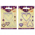 Наклейки из страз СЕРДЕЧКИ, 6х6 см, полимерная, 2 дизайна ассорти, п/п с е/п