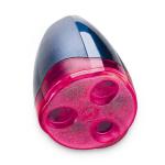 Точилка ручная, 3 отв., с контейнером, пластик, фигурная, ассорти цв., M+R, блистер с е/п