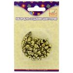 Бусины АЛФАВИТ латинский, пластик металлик, 10г, 2 цв. ассорти (золото, серебро), блистер