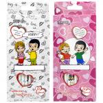 Набор карандашей цветных, (12 цв. в уп), дерево, заточ., круглый, ассорти, без ластика, ACTION!, LOVE IS, картон. короб. с е/п