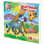 Пластилин, классический, 18 цв., ассорти, классика, 243 г, без стека, ЛУЧ, ZOO, картон. короб.