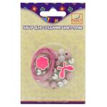 Набор д/бижутерии БИЖУ-1 с кулоном, бусины пластиковые ассорти 15 г, шнур 0,8 м, блистер с е/п