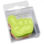 Бумага для заметок с липким слоем РУКА, разм. 50х50, 3 неон. цвета, 225 л., блистер с европодвесом