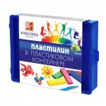 Пластилин, классический, 10 цв., ассорти, классика, 200 г, 1 стек, ЛУЧ, КЛАССИКА, пластик. футляр