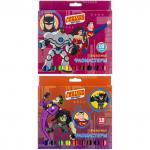 Набор фломастеров, (18 цв. в уп), смываемые, круглый корп., ACTION!, DC COMICS, картон. короб. с е/п