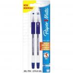 Набор гелевых ручек, 1 мм, синий цв., грип, пластик корп., PAPER MATE, PM 300, (2 шт в уп), блистер с е/п