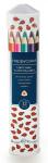 Набор карандашей цветных, (12 цв. в уп), дерево, заточ., трехгранный, ассорти, без ластика, BRUNO VISCONTI, HAPPYCOLOR, металл. тубус