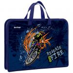 Папка с ручками 340*245*40 Berlingo "Furious", А4, 1 отделение, пластик, на молнии, PT-A4-4014