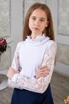 11-31 Блузка ворот-рюша гипюровый рукав
