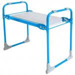 Акция5% Скамейка-перевертыш садовая, складная, 2-х сторонняя 56х30х42,5см, каркас - металлическая труба, сиденье - пластик, нагрузка до 100кг, голубой (Россия)