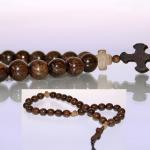 Четки Дуб Мореный sew740 Дерево с крестиком 50 бус 10mm