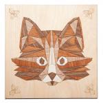 KD0202 МАРКЕТРИ Картина на дереве (20X20) МУДРЫЙ КОТ 1/30