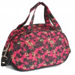 Сумка дорожная SilverTop-4092 Лидер,  б/подклада,  1отд+ плечевой ремень,  1внут. карм,  черный/розовый 225452