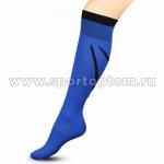 Гетры футбольные с рисунком, уплотнением и сеткой на стопе INDIGO, Спорт 3-1, васильковый 41-43