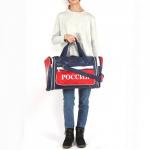 Сумка дорожная Арлион-7Б Россия,  трансф бок,  б/подклада,  жесткое дно,  плечевой ремень,  3внеш карм,  синий/красный/белый 103915