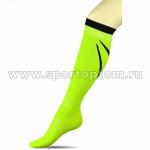 Гетры футбольные с рисунком, уплотнением и сеткой на стопе INDIGO, Спорт 3-1, салатовый-неон, 35-37