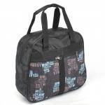 Сумка дорожная Дизайн-Удача,  1отд,  1внутр+ 2внеш карм,  черный/голубой  (надписи)  227191