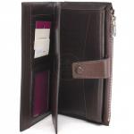 Кошелек женский натуральная кожа Cossni-44953,  на молнии,  5отд,  21карм,  коричневый 226406