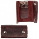 Футляр для ключей Premier-К-102 (на 6 ключей)  натуральная кожа коричн.тем пулл-ап (152)  221264