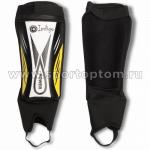 Щитки футбольные INDIGO  с защитой щиколотки, 1501, черно-желтый, M-L