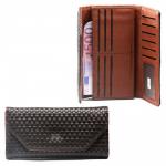 Кошелек женский искусственная кожа 3362,  молния внутри,  4отд,  12карм,   (плетенка)  коричневый  SALE 216421