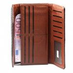 Кошелек женский искусственная кожа 3362,  молния внутри,  4отд,  12карм,   (плетенка)  коричневый  SALE 216421