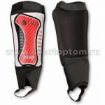 Щитки футбольные INDIGO  с защитой щиколотки, 1505, бело-красный, M-L