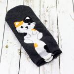 Короткие носки "Котята с хвостом" Чёрные