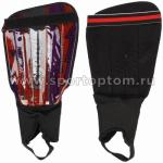 Щитки футбольные INDIGO  с защитой щиколотки, 1512, фиолетово-оранжевый, M-L