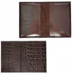 Обложка для паспорта Croco-П-406 натуральная кожа коричневый кайман (62)  226910