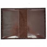 Обложка для паспорта Croco-П-406 натуральная кожа коричневый кайман (62)  226910