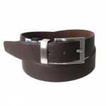 Ремень 35 мм FAVORIT взрослый 2140040302,  мет.шлевка,  глад,  имит 1стр,  шоколад 181420