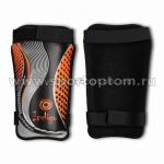 Щитки футбольные INDIGO с ламинированным покрытием, 1253, черно-оранжевый, L