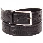 Ремень 25мм L&L детский натуральная кожа Д 2501 (длина 72-85см),  тиснение,  черный 166740