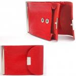 Зажим для купюр Croco-зк-300 (карм на мелочи,  2 кнопки)  натуральная кожа алый игуана (64)  226643