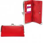 Кошелек женский натуральная кожа Cossni-51337,  защелка снаружи,  5отд,  12карм,  красный 226397