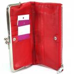 Кошелек женский натуральная кожа Cossni-51337,  защелка снаружи,  5отд,  12карм,  красный 226397