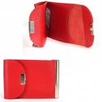 Зажим для купюр Croco-зк-300 (карм на мелочи,  2 кнопки)  натуральная кожа алый флотер (128)  226644