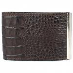 Зажим для купюр Croco-зк-300 (карм на мелочи,  2 кнопки)  натуральная кожа коричневый кайман (62)  213082
