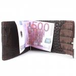 Зажим для купюр Croco-зк-300 (карм на мелочи,  2 кнопки)  натуральная кожа коричневый кайман (62)  213082