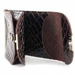 Зажим для купюр Croco-зк-300 (карм на мелочи,  2 кнопки)  натуральная кожа коричневый крокодил (238)  226925